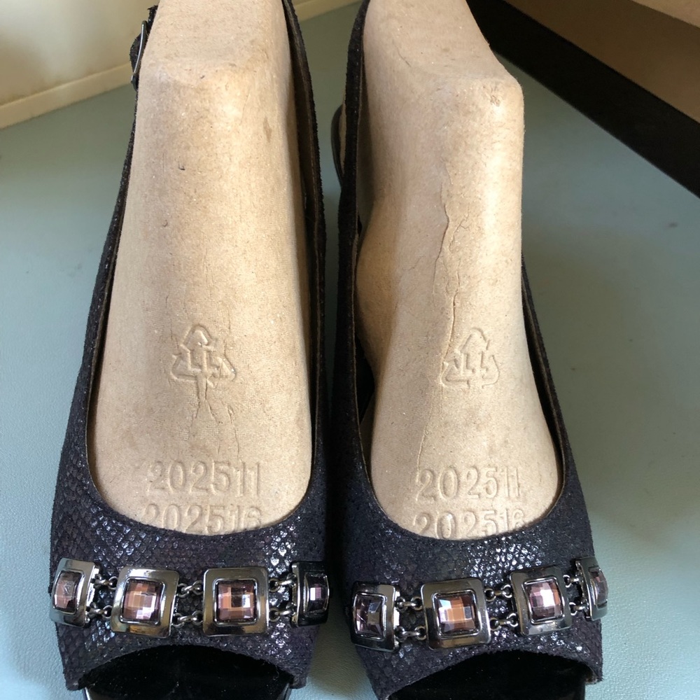 Bejeweled black sandals 9.5 size